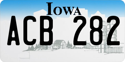 IA license plate ACB282