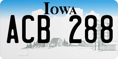 IA license plate ACB288