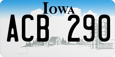 IA license plate ACB290