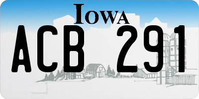 IA license plate ACB291