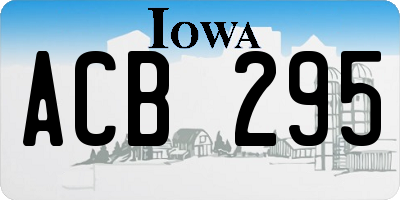 IA license plate ACB295