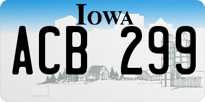 IA license plate ACB299