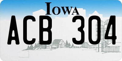 IA license plate ACB304