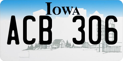 IA license plate ACB306