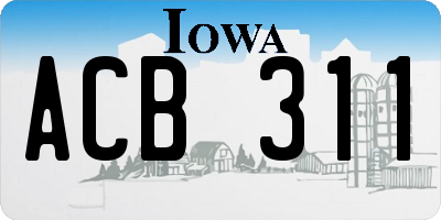 IA license plate ACB311