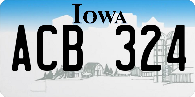 IA license plate ACB324