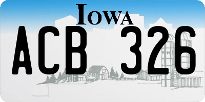 IA license plate ACB326