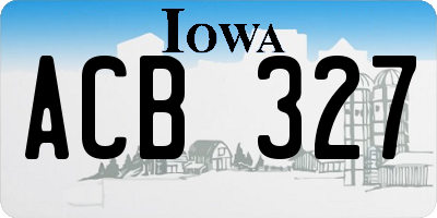 IA license plate ACB327