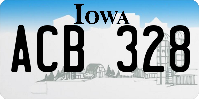 IA license plate ACB328