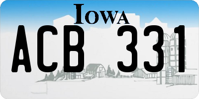 IA license plate ACB331