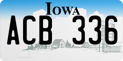 IA license plate ACB336