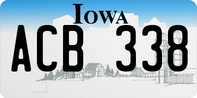 IA license plate ACB338