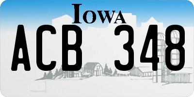 IA license plate ACB348