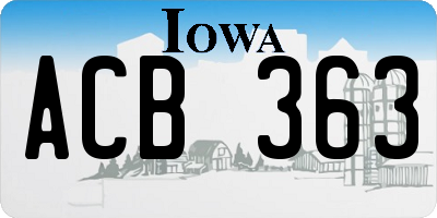 IA license plate ACB363