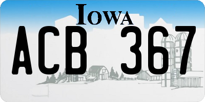 IA license plate ACB367