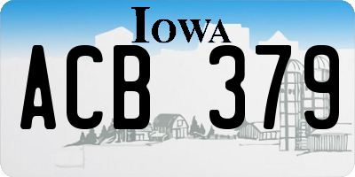 IA license plate ACB379