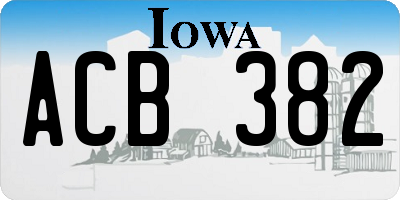 IA license plate ACB382