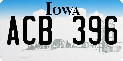 IA license plate ACB396