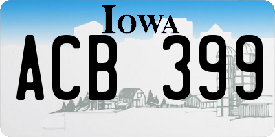 IA license plate ACB399