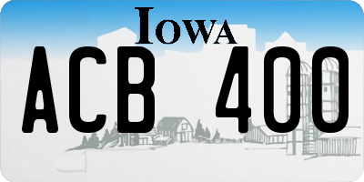 IA license plate ACB400