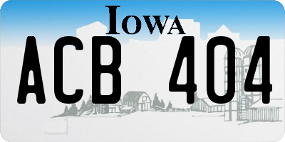 IA license plate ACB404