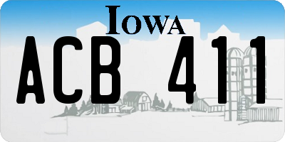 IA license plate ACB411