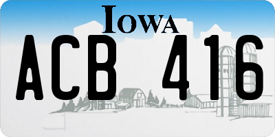 IA license plate ACB416