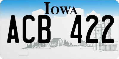 IA license plate ACB422