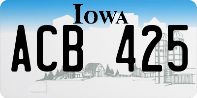 IA license plate ACB425
