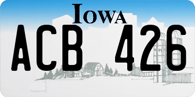 IA license plate ACB426