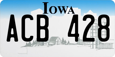 IA license plate ACB428