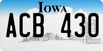 IA license plate ACB430