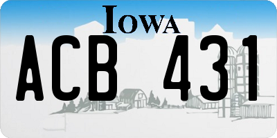 IA license plate ACB431