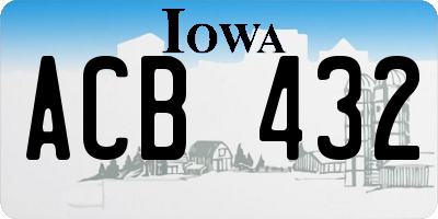 IA license plate ACB432