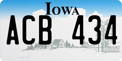 IA license plate ACB434