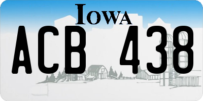 IA license plate ACB438