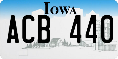 IA license plate ACB440