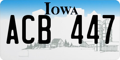 IA license plate ACB447