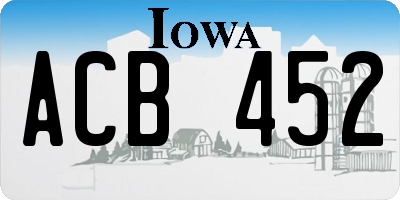 IA license plate ACB452