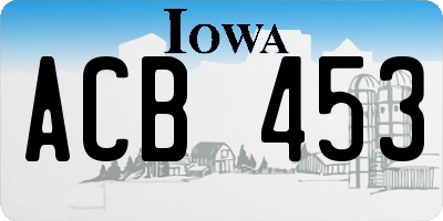 IA license plate ACB453