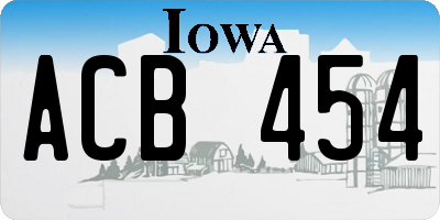 IA license plate ACB454