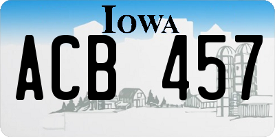 IA license plate ACB457