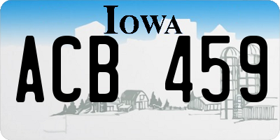 IA license plate ACB459