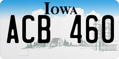 IA license plate ACB460