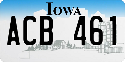 IA license plate ACB461