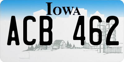 IA license plate ACB462