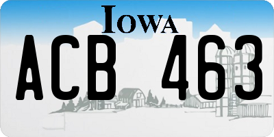 IA license plate ACB463