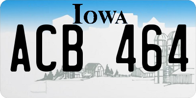 IA license plate ACB464