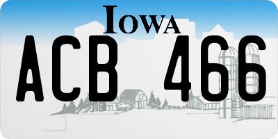 IA license plate ACB466