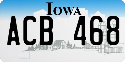 IA license plate ACB468